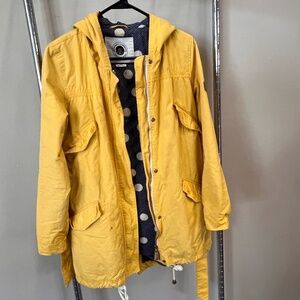 Anthropologie Daughters of the Liberation Yellow Hooded Rain Coat - Size Small